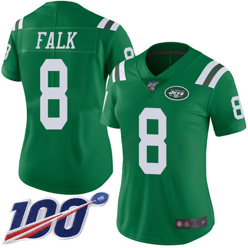 New York Jets Limited Green Women Luke Falk Jersey NFL Football #8 100th Season Rush Vapor Untouchable->youth nfl jersey->Youth Jersey